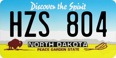 ND license plate HZS804