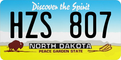 ND license plate HZS807