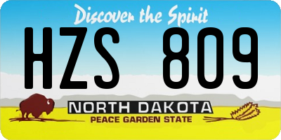 ND license plate HZS809