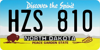 ND license plate HZS810