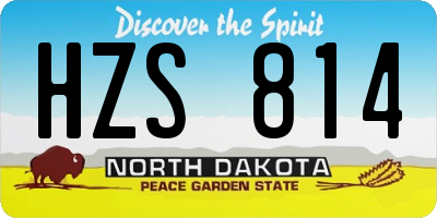 ND license plate HZS814