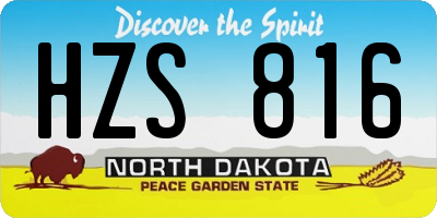 ND license plate HZS816