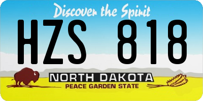 ND license plate HZS818