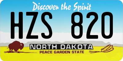 ND license plate HZS820