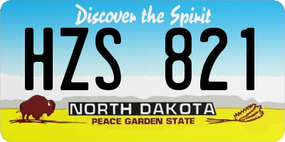 ND license plate HZS821