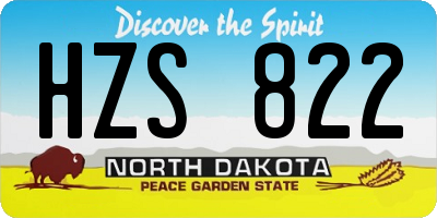 ND license plate HZS822