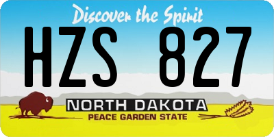 ND license plate HZS827