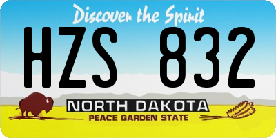 ND license plate HZS832