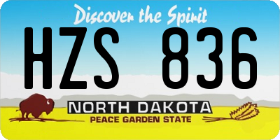 ND license plate HZS836