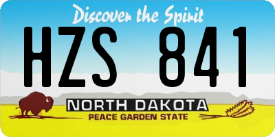 ND license plate HZS841