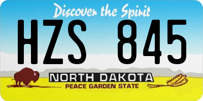 ND license plate HZS845