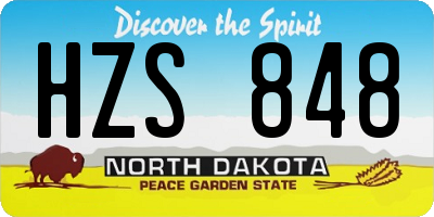 ND license plate HZS848
