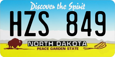 ND license plate HZS849