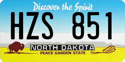 ND license plate HZS851