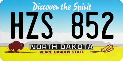 ND license plate HZS852