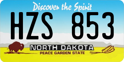 ND license plate HZS853