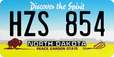 ND license plate HZS854