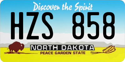 ND license plate HZS858