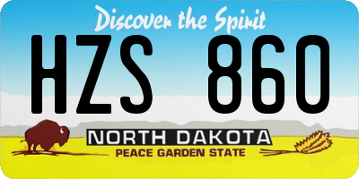 ND license plate HZS860