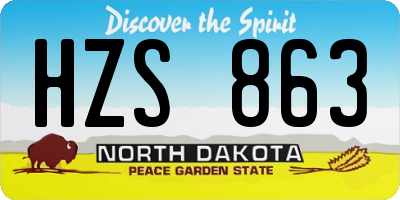 ND license plate HZS863