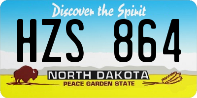 ND license plate HZS864