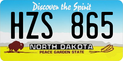ND license plate HZS865