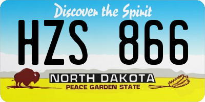 ND license plate HZS866