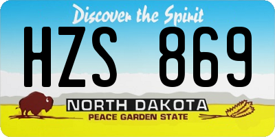 ND license plate HZS869