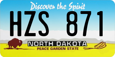 ND license plate HZS871