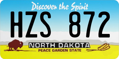ND license plate HZS872