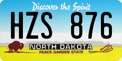 ND license plate HZS876