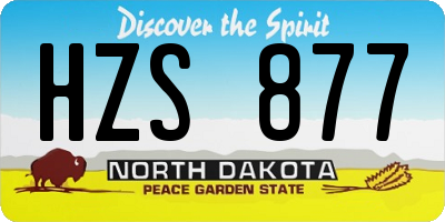 ND license plate HZS877