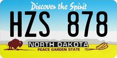ND license plate HZS878