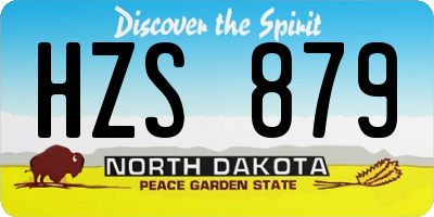 ND license plate HZS879