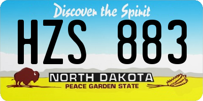 ND license plate HZS883