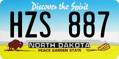 ND license plate HZS887