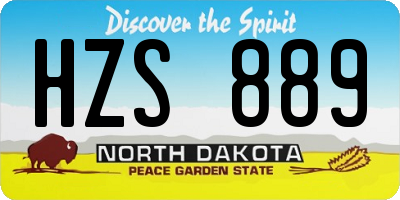 ND license plate HZS889