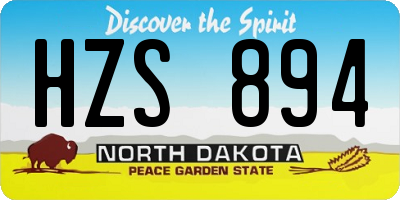ND license plate HZS894