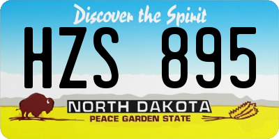 ND license plate HZS895