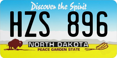 ND license plate HZS896