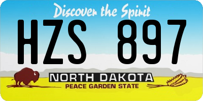 ND license plate HZS897