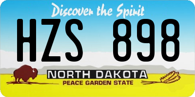 ND license plate HZS898