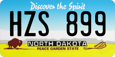ND license plate HZS899