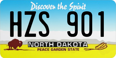 ND license plate HZS901