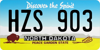 ND license plate HZS903