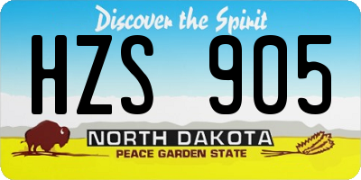 ND license plate HZS905