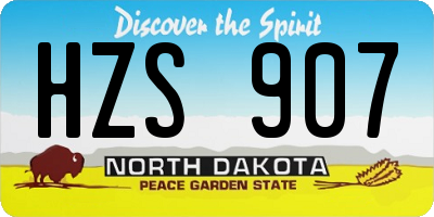 ND license plate HZS907