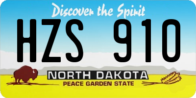 ND license plate HZS910