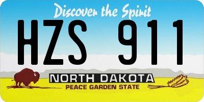 ND license plate HZS911