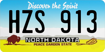 ND license plate HZS913